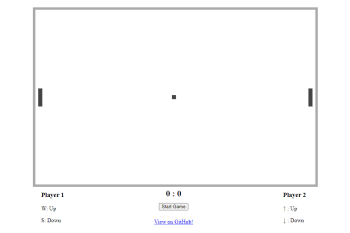 Screenshot of the Pong game built in React
